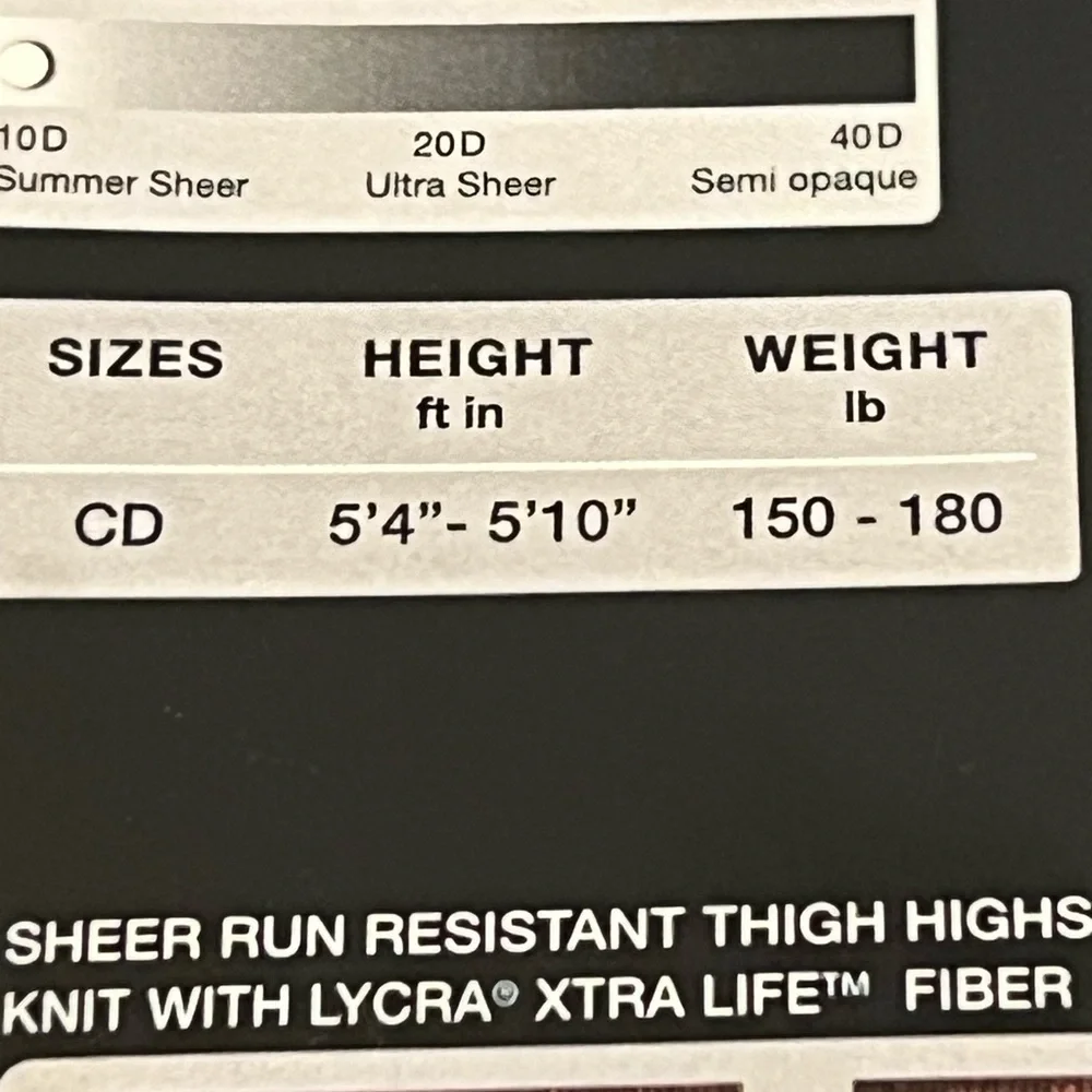 Lot of 4 NEW Peds CD Nude 3 Regular Control Top Silky Run Resistant 1 Thigh High